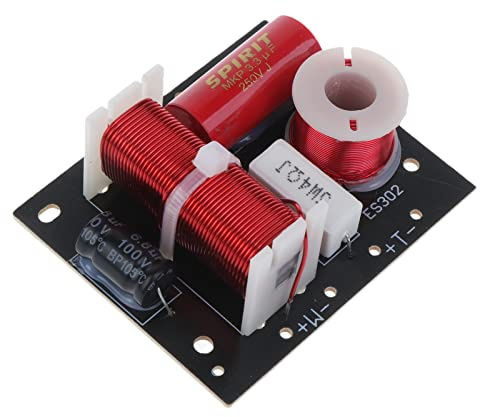 YROHGKPN Divisor de frecuencia ajustable de 400 W de agudos/graves, distribuidor, altavoz de 2 vías, filtro cruzado, filtro cruzado