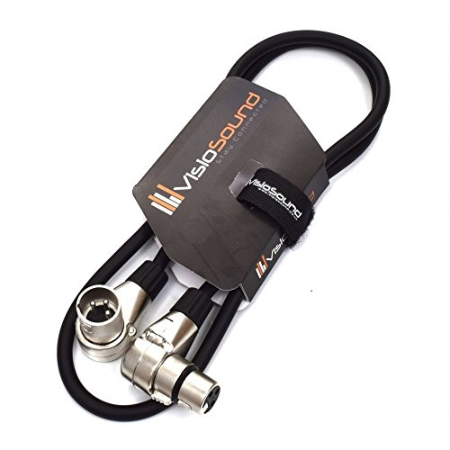 VisioSound Right Angled Male XLR to Female XLR Mic Lead/Balanced Microphone/Patch Cable 1m Black