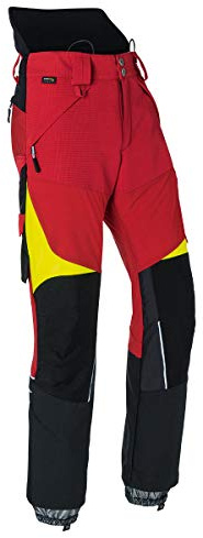 KÜBLER Schnittschutzhose Pro | KWF-Profi | Schnittschutz Klasse 2 | Cordura® verstärkt | wasserabweisend | schmutzabweisend | atmungsaktiv | Farbe:rot/warngelb | Größe: M-82