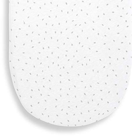 The Little Green Sheep Moses Basket Fitted Sheet, Organic Linen & Cotton Blend Sheet fits Most Moses Baskets 30x70cm to 35x75cm, White with Rice Print