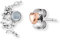 Engelsrufer Damen Ohrstecker Herz und Mondstein aus Sterling Silber Bicolor - besetzt mit 7 Zirkonia Steinen - Steckverschluss - nickelfrei - 7,5mm