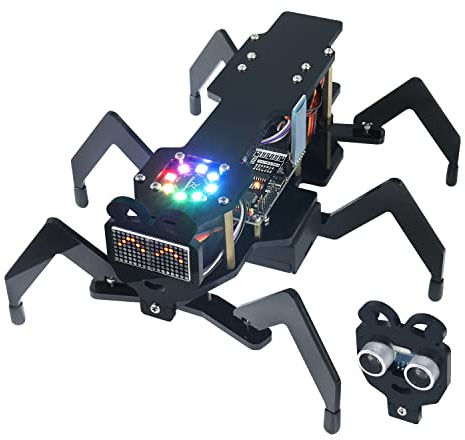 FREENOVE Robot Ant Kit (Compatible with Arduino IDE), Dot Matrix Expressions, Obstacle Avoidance, Wireless Control App, Ultrasonic Sensor Servo