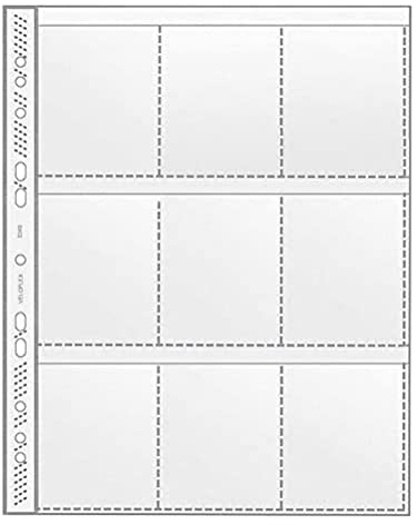 VELOFLEX 5349010 - Sammelhülle DIN A4, mit 9 Taschen für Sammelkarten, glasklar, PP-Folie 140 my, 10 Stück