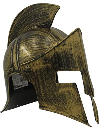 Carnavalife Casco Medieval de Espartano Griego, Disfraz Romano de Accesorios Antiguos, Talla única (KQP-6-Dorado)