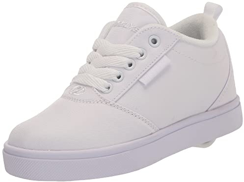 Heelys Pro 20 (HES10429) Schuhe mit Rollen und Absatz, dreifach weißes Segeltuch, Größe 35