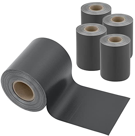 Lot de 4 Bandes de Brise-Vue Set de 4 Rouleaux de Film de Clôture Résistant aux Intempéries UV Déchirures Toile Opaque en PVC Fils de Polyester 140 m x 19 cm 26,6 m² Gris Anthracite RAL 7016