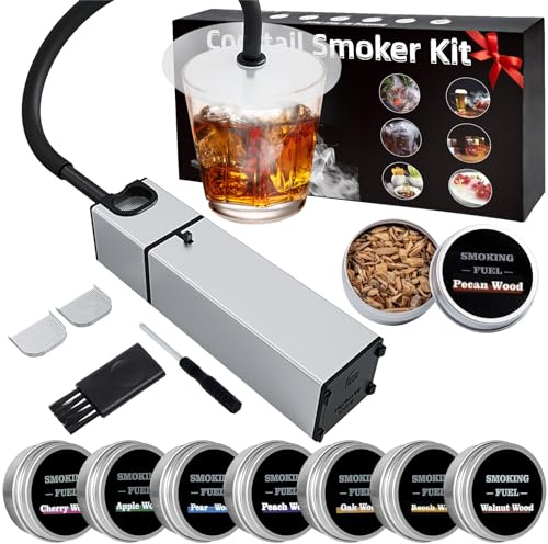 Whiskey Smoker Kit, Old Fashioned Cocktail Smoker Kit with 8 Flavors Wood Chips Food, Bourbon Whiskey Gifts for Men, Dad, Husband