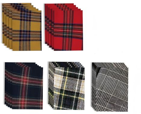 Confezione da 25 toppe termoadesive per scozzesi 12,5 x 10 cm Toppe per scozzesi toppe di riparazione multicolori per vestiti, federe, tovaglie