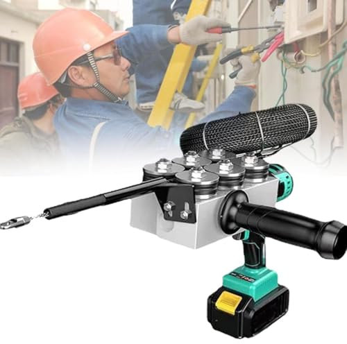 Filettatrice completamente automatica, dispositivo per filettare tubi nascosti per cavi da elettricista, strumento per tirare cavi elettrici con cavo nascosto 40 m/min, filettatrice,3000mAh-1Battery