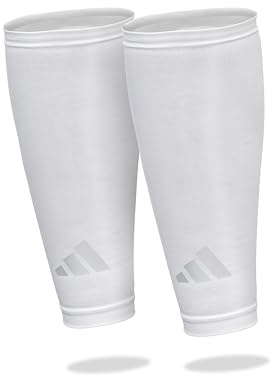 adidas Aeroready Manchons de compression pour mollets, légers et anti-humidité, blanc, small/medium