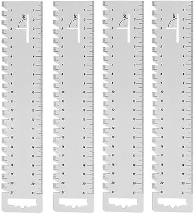 Visxcnu Set di 4 righelli per Sartoria, Righello per Sartoria, Righello da Cucito, Righello per la Scuola elementare, per Cucito e misurazioni, 23 cm x 4 cm