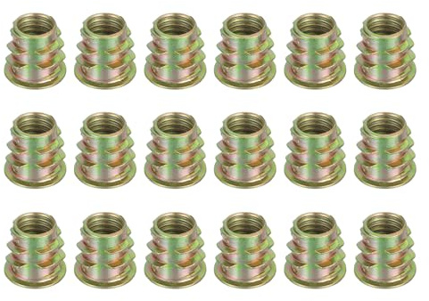 sourcing map 18 Pcs Threaded Inserts for Wood, Zinc Alloy M10 Thread Inserts Nuts Hex Socket Drive Screw 15mm Length for Furniture, Cabinet, Tables and Chairs
