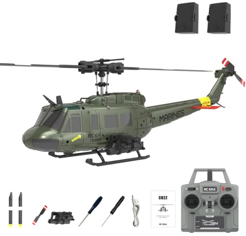 Meiurlex RC ERA C032 UH-1 Huey Helikopter, 1/48 Skala, 6-Kanals Fjärrstyrd, 3D Stuntflygning and Högprecisions-Flygplan för Vuxna Nybörjare