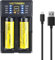 Battery Charger with LCD Display für Li-ION/NI-MH/NI-CD A AA AAA Batteries 2 Slot Head Compatible with a Variety of 3.7V 26650/18650/14500/16340 Li-ION Batteries