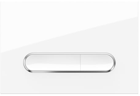 Push Plate Matt Black with Chrome Trim - Compatible with Geberit Sigma, Delta & Basic Flush-Mounted Cisterns (White)