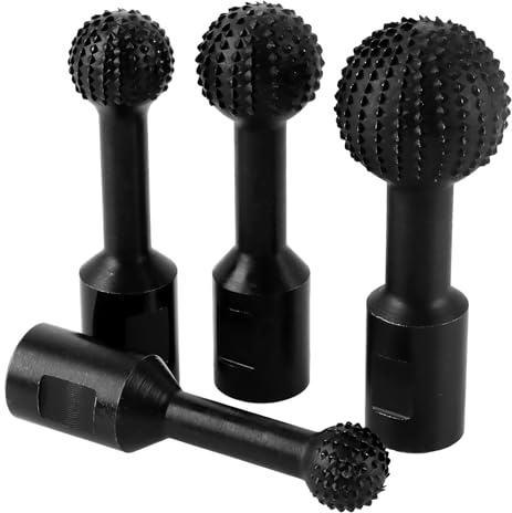 MIVIDE Set di 4 frese a sfera per legno da 20 mm, 25 mm, 30 mm, 40 mm, set di frese a sfera, per smerigliatrice angolare M14, per smerigliatrice angolare da 125 mm