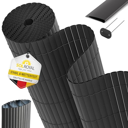 Sol Royal PVC Frangivista per Recinzione Giardino con Triplo Rinforzo Clip