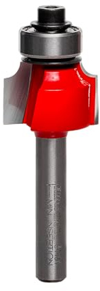 Freud Radius Rounding Over Bit with Perma-Shield Coating and Quadra-Cut Design for Flawless Finish - 2 Cutters, 1/4 Shank Dia., 1/8 Radius, 2-3/16 Length - 34-104