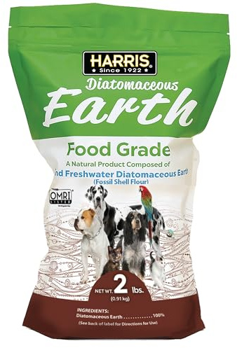 Harris Food Grade Diatomaceous Earth for Pets, for Cats, Dogs, Horses and Pets, Certified for Organic Use, 2 LB Bag