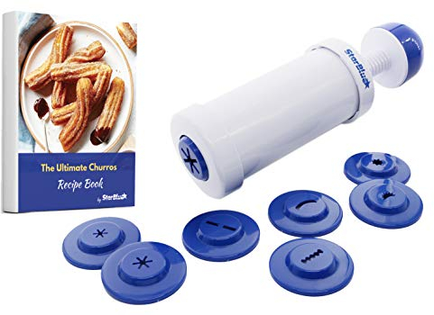 StarBlue Churrera, Appareil a Churros et Chichi, Avec Livre De Recettes Inclus, Accessoire Permettant De Realiser Des Churros De 8 Formes Differentes