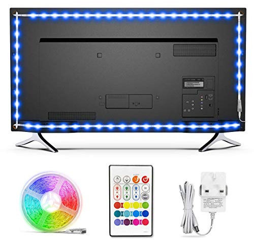 TV LED Backlight for 85-90 inch, 5.9m TV Bias Lighting with Power Supply Led TV Light Bason 5050 RGB Led Strip Light for TV PC Monitor Computer Amdient Lighting