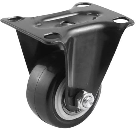 CABLEPELADO Rueda Fija industrial sin freno | Unidireccionales | Rueda para Muebles | Poliuretano | No ralla suelo | Silenciosa | Aptas para soportar cargas hasta 40 Kg | Diámetro 50 mm | Negro