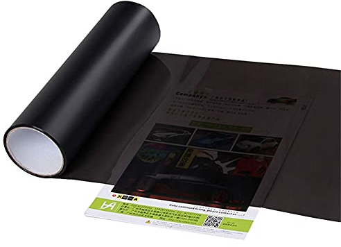 Uposao Lámina tintada para faros de coche, autoadhesiva, para faros traseros, intermitentes, faros antiniebla, película de vinilo, 100 x 30 cm, negro mate