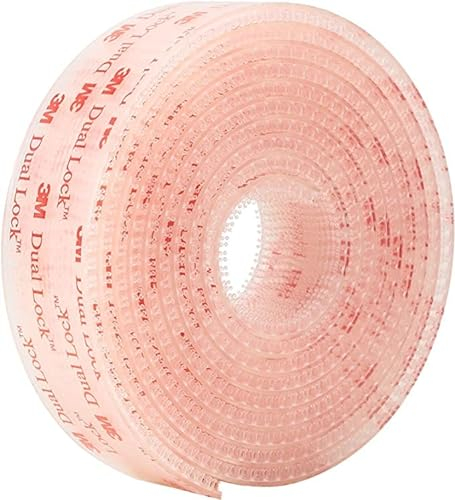 Dpm Tapes Dual Lock SJ3560 Striscia Adesiva con Dual lock, Chiusura a Pressione, prodotto altamente adesivo per Auto, Dashcam, Supporto Pagamento Pedaggio, Fai da te, Trasparente (25,4 mm x 1 m)