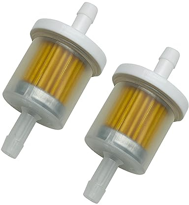 1/4 Inline Fuel Filter 2-Pack 40 Micron with Larger Internal Filter Media - Fits Briggs & Stratton 691035 Kawasaki 49019 - Standard Size for Lawn Mower & Small Engines - Extended Service Life