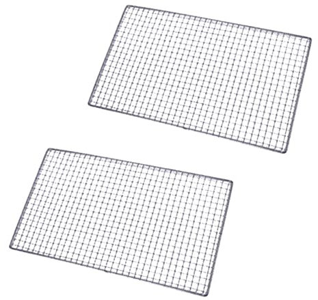 VENEKA Lot de 2 grilles métalliques carrées pour barbecue 30 x 45 cm