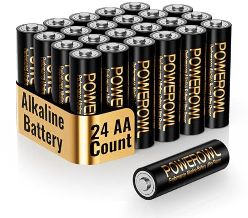 POWEROWL AA Batteries 24 Pack - Alkaline 1.5v - High-Capacity Long Lasting Double A Battery, 10-Year Shelf Life