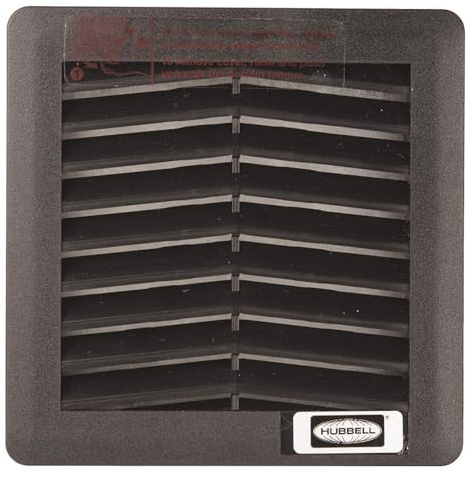 Hubbell - EG44B - WIEGMANN Compact Axial Fan Grille: 3 15/16 in Radiator Connection, 5/16 in Dp, ABS Plastic, 30