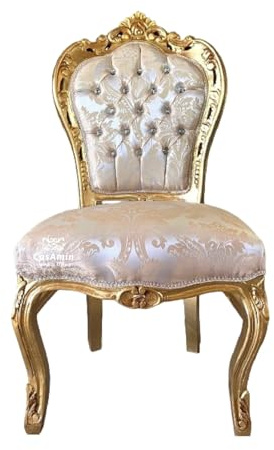 Accent Chair Beige Floral French Baroque Rococo Style Rococo Gold Finish for Home Decor