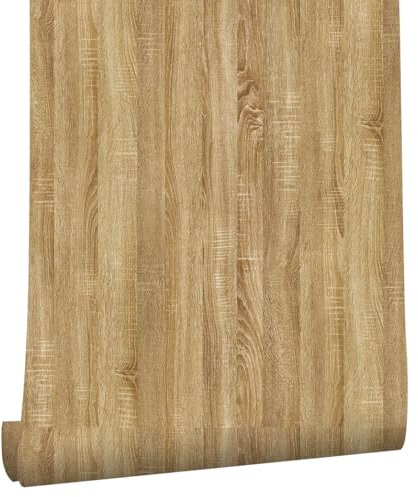 myforHD Papel Pintado Autoadhesivo Madera 40cmX300cm Papel de Pared Adhesivo para Muebles Vinilo PVC Impermeable para Decoración de Paredes en Baño, Sala de Estar, Dormitorio
