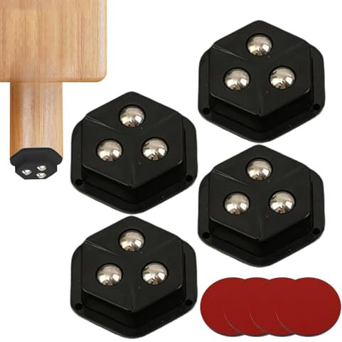 Rodillos adhesivos para aparatos | Juego de 4 ruedas de bolas | Rodillo de rueda giratoria, ruedas giratorias para muebles, rotación de 360 grados para caja de almacenamiento de bote de basura