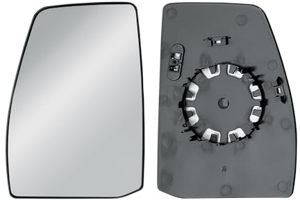 Espejo retrovisor exterior izquierdo de repuesto para el lado del conductor, gran cristal superior calentado con placa trasera cristal de espejo para Ford Transit Tourneo Custom V362 2012-2024