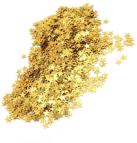 Generic Confettis étoiles en PVC doré de 10mm, 4000 Pièces, Décoration à Dispersion Lumineuse pour Mariage de Noël, Fournitures de Fabrication de Bijoux à Faire Soi-même (#1)