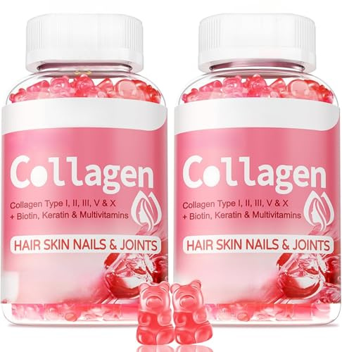 Il collagene supporta la pelle sana, le unghie forti e i capelli spessi, favorisce la digestione, caramelle gommose per donne e uomini, senza zucchero, non OGM