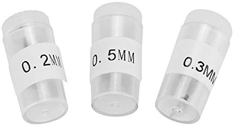 OPPWONG Högkvalitativ Airbrush Nål och Munstycke Set med 3 för Airbrush-byte 0,2 Mm 0,3 Mm 0,5 Diameter Silver Rostfritt Stål