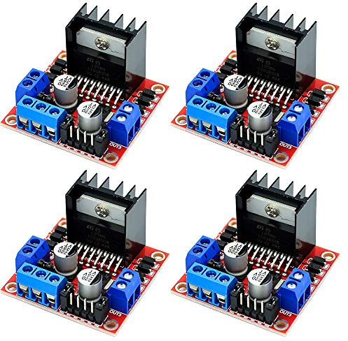 Greluma 4 pezzi L298N Modulo scheda controller azionamento motore Dual H Bridge DC Stepper Compatibile con Arduino