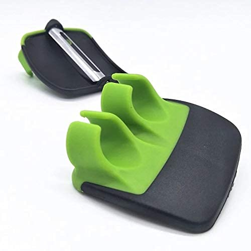 Éplucheur à main facile pour légumes et fruits avec poignées confortables en silicone, gadget de cuisine, sûr et facile à utiliser avec la main gauche ou la main droite