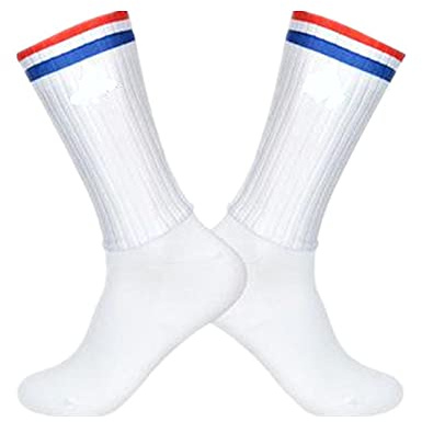 Chaussette Hommes Sport Silicone Antidérapante Summer Aero Ligne White Cyclisme Sports Sports Running Chaussettes-Rayé Rouge Et Bleu_Une Taille (35-46)