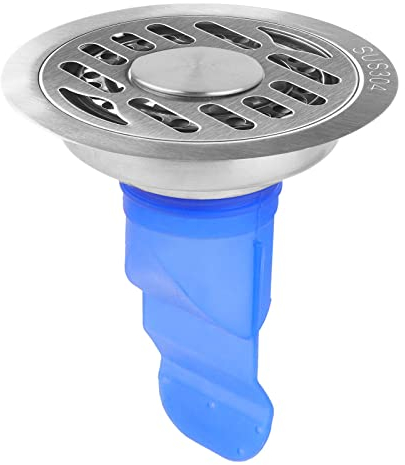 Scarico antiriflusso, deodorante per pavimenti in acciaio inox Scarico a pavimento Valvola unidirezionale Griglia di drenaggio Lavatrice Rotonda Scarico a pavimento Nucleo in silicone(10cm)