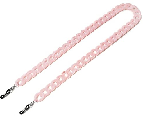 DNLKWGO Lanière de lunettes en acrylique multicolore, Repose Lunette pour homme et femme, rose, taille unique