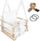 Holz Babyschaukel Indoor - Kinderschaukel - Baby Schaukel 3in1 mit Kissen und Sicherheitsgurt - Komfortable und Robuste