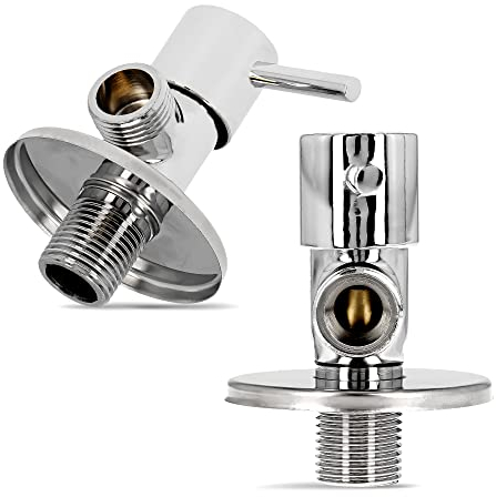 Válvula de Ángulo Cierre Cabezal Cerámico 1/2'' x 1/2'' | Maneta Reguladora Latón Cromado