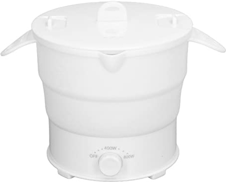 Fockety Pentola Calda elettrica, pentola da Viaggio Pieghevole Portatile da 1,2 l, pentola elettrica Multifunzionale in Silicone Alimentare, Adatta per Viaggi in Ufficio e Campeggio