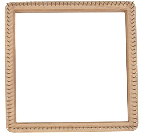 Pomurom Quadratische Strickwebstuhl, Strickbrett, Handgefertigter Webbrett zur Herstellung von Matte, Schals, Mützen, Handschuhen, Tüchern, Socken, Strickzubehör, Geschenk für Strickanfänger, Kinder