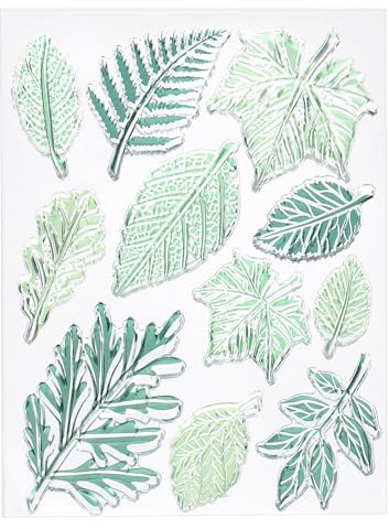 PATIKIL Transparent Silicone Stamps, 1 Pcs T1479 Leaves Clear Stamps for Card Making Decoration DIY Scrapbooking Embossing Album Decor Craft, Clear