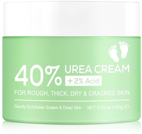 Urea-Creme, 40 Prozent, Urea-Fuß- und Handcreme für trockene rissige Haut, 40 pro Urea-Lotion für Füße, 150 g